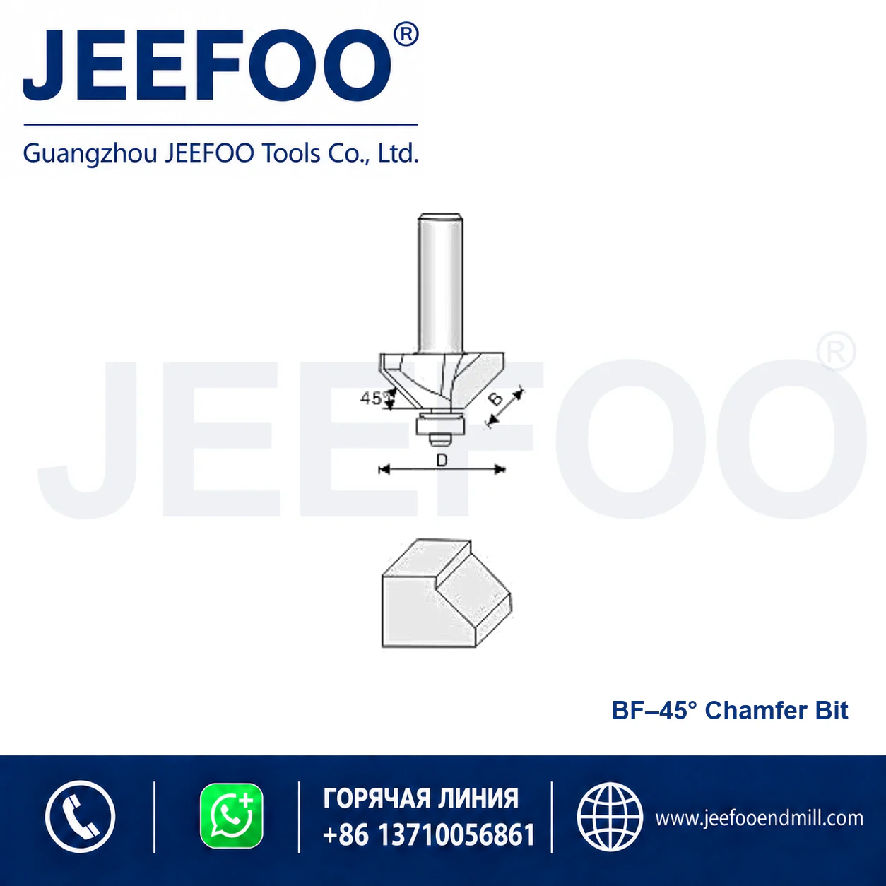 BF Bearing Guided Trimming Cutter schematic product image