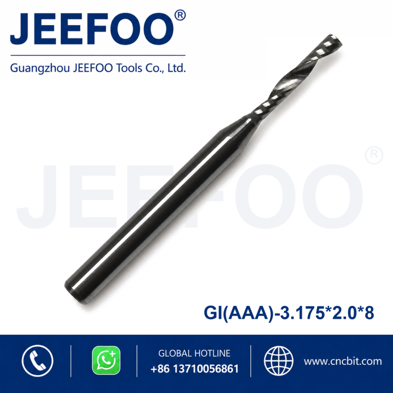 3.175x2.0x8 Burr Free AAA Grade One Spiral Flute CNC Cutter Fit Acrylic Plastic Machining product image