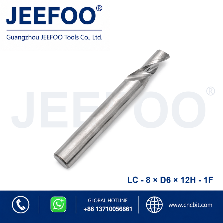 Одноканальная концевая фреза 8×6×12 для алюминия | JEEFOO