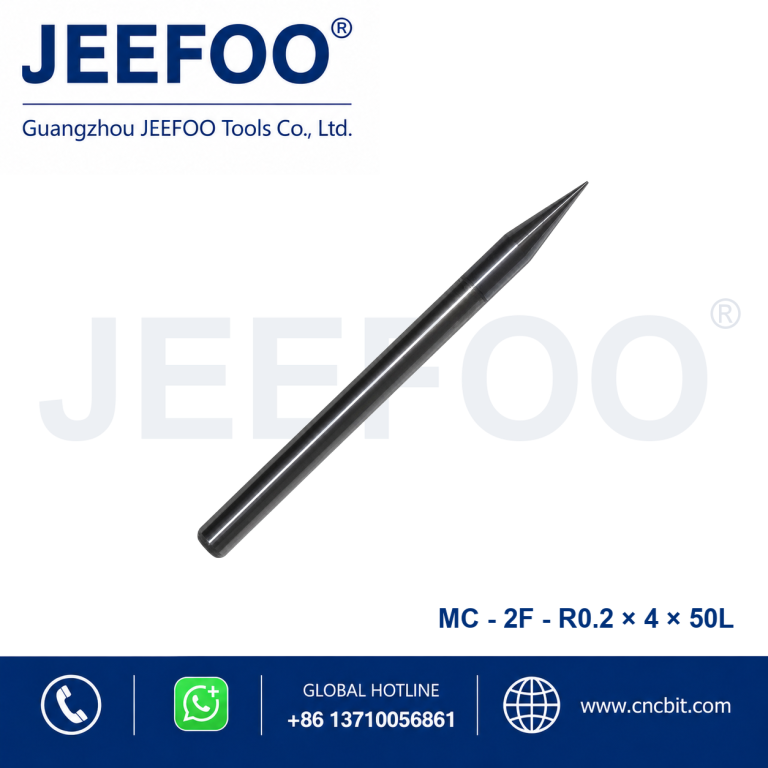 Цельная твердосплавная шаровая концевая фреза 2F×R0,2×4×50L | JEEFOO