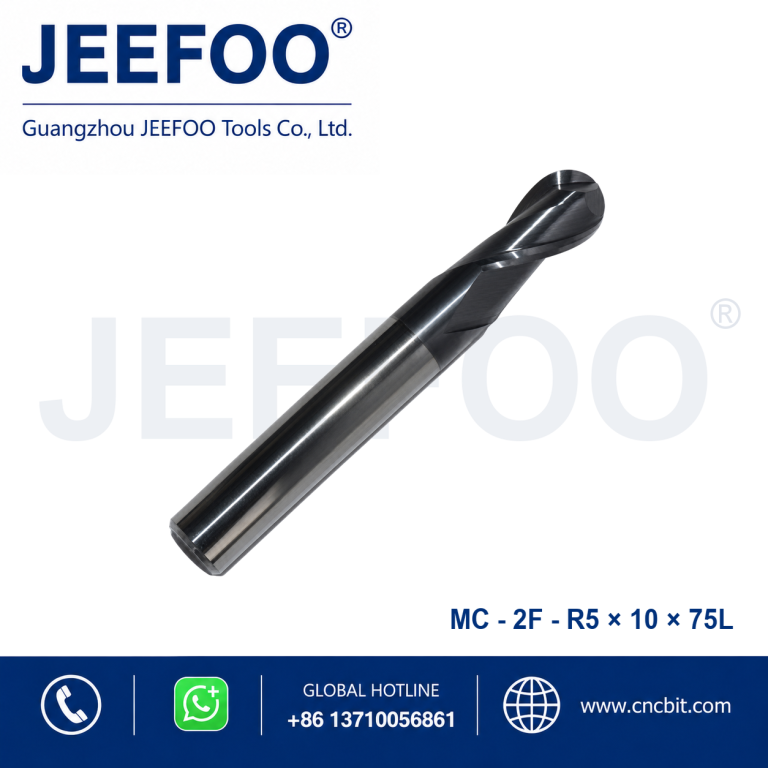 Цельная твердосплавная шаровая концевая фреза 2F×R5×10×75L | JEEFOO