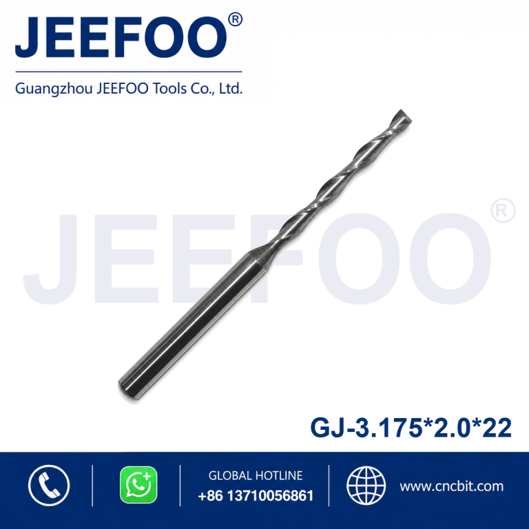 3.175x2.0x22 Two Spiral Flute Bits - Two Flute Carbide Spiral End Mills CNC Bits / CNC Router Bits Cutting Tools for CNC Machine Engraving product image