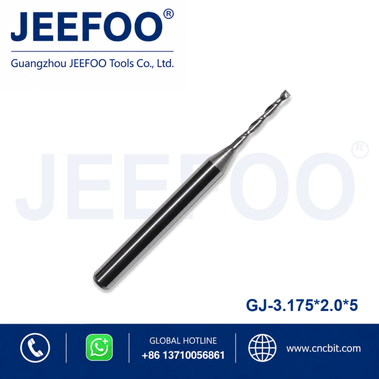 3.175x2.0x5 Two Spiral Flute Bits - Solid Carbide Two flute sprial bit/ Carbide Mill Spiral CNC router bits wood cutting tools / Two Flutes Spiral Carbide Tools product image