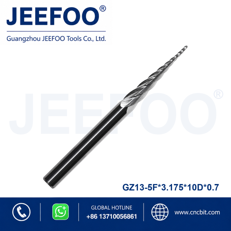 3.175x10°x0.7 Imported Gold Coated Five Flute Tapered End Mill product image
