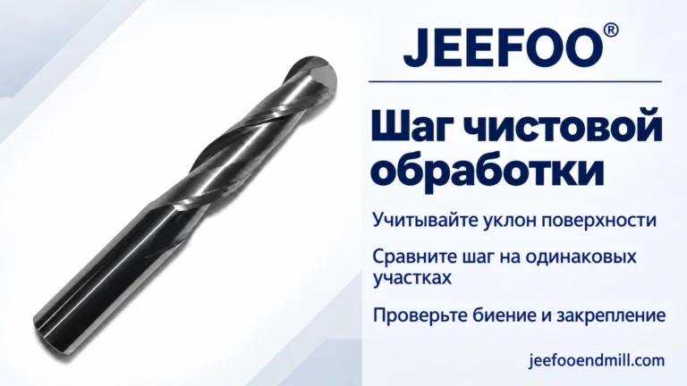 Шаг обработки сферической фрезой и следы соседних проходов