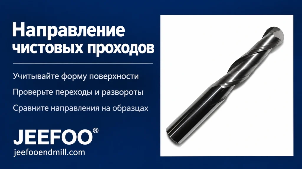 Чистовая обработка 3D-поверхности: сферическая фреза JEEFOO и проверка направления чистовых проходов